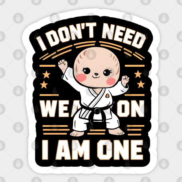 I Don't Need a Weapon, I Am One Sticker by MakerMind8.2